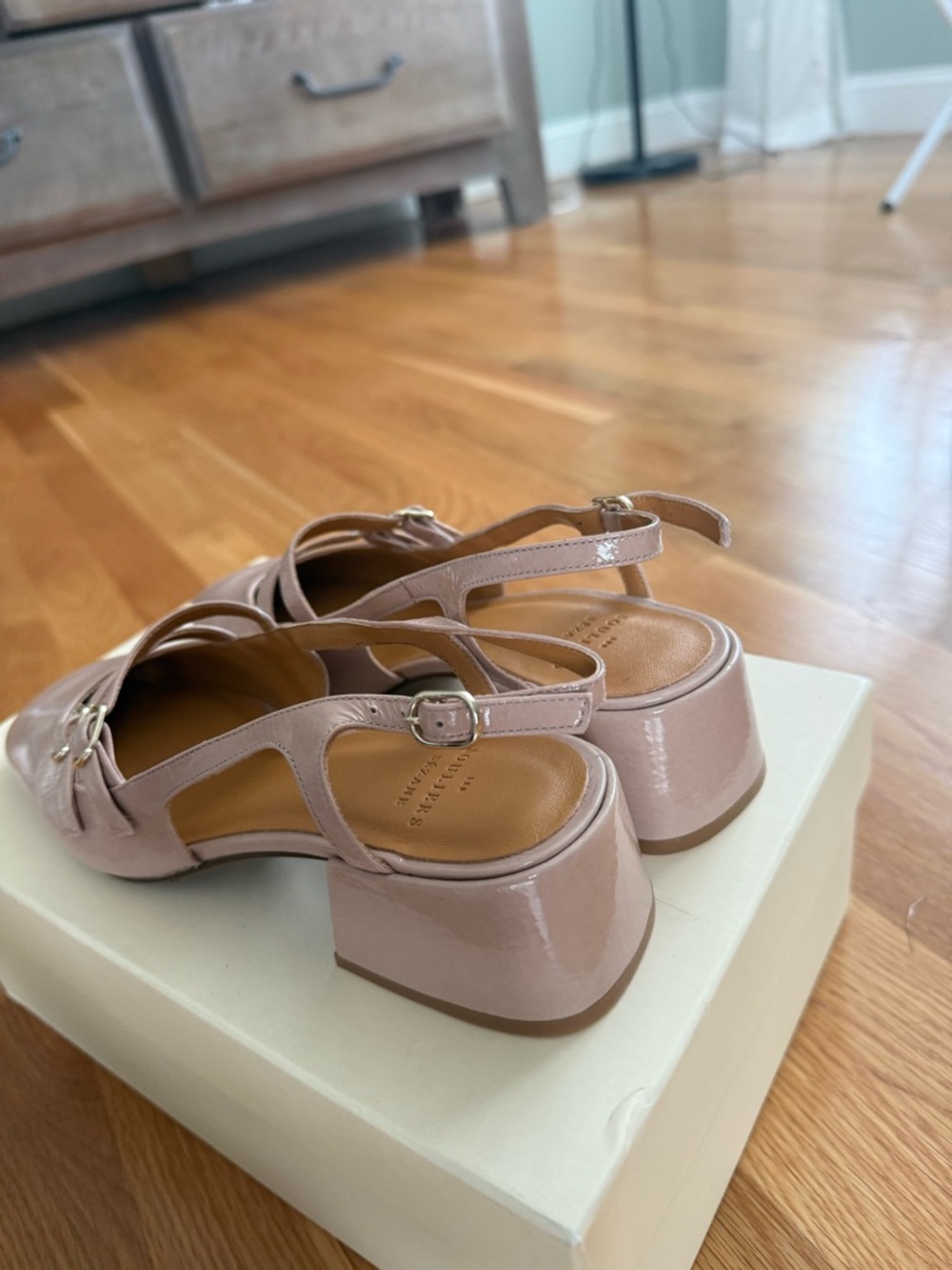 Sézane Pink Patent Leather Double-Strap Slingback Heels - Picture 3 of 7